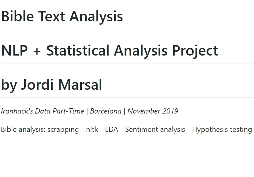 Data: Bible Text Analisys